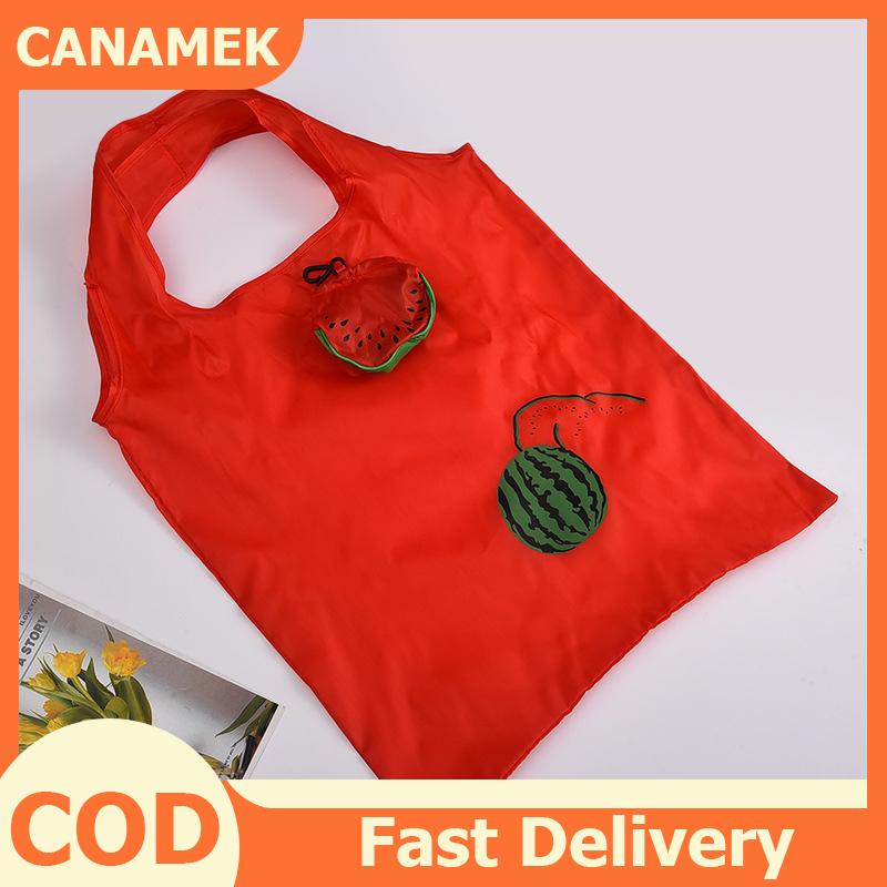 CANAMEK Đáng Yêu Trái Cây Có Thể Gập Lại Mua Sắm Túi Công Suất Lớn Siêu Thị Gấp Tote Túi Lưu Trữ Pouch Tái Sử Dụng Thân Thiện Với Môi Túi