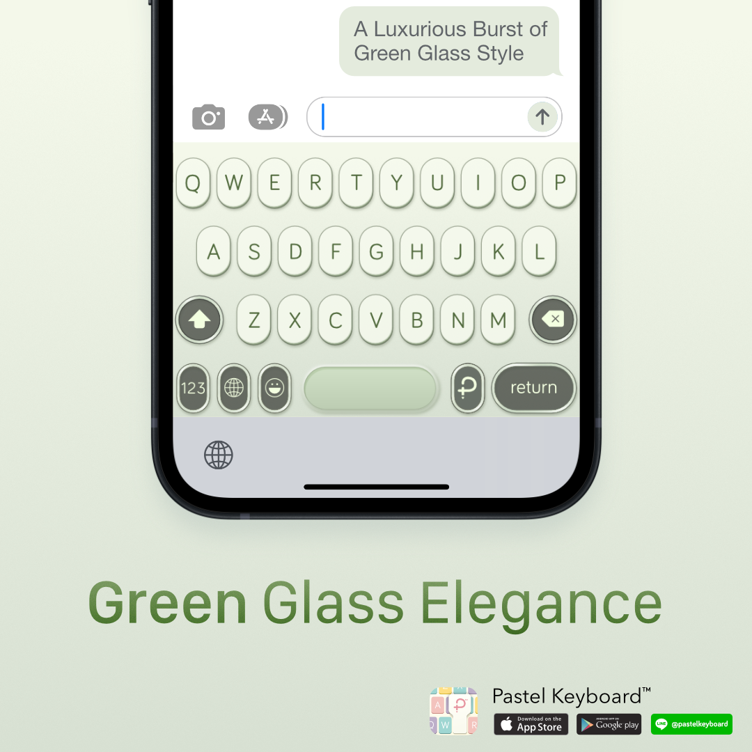 บัตรกำนัลดิจิทัล อีเวาเชอร์ส่วนลดสินค้า Pastel Keyboard ธีมแป้นพิมพ์ Green Glass Elegance ⎮ (E-Voucher) สำหรับแอปแป้นพิมพ์สีพาสเทล ราคา 69 บาท*ส่งฟรี