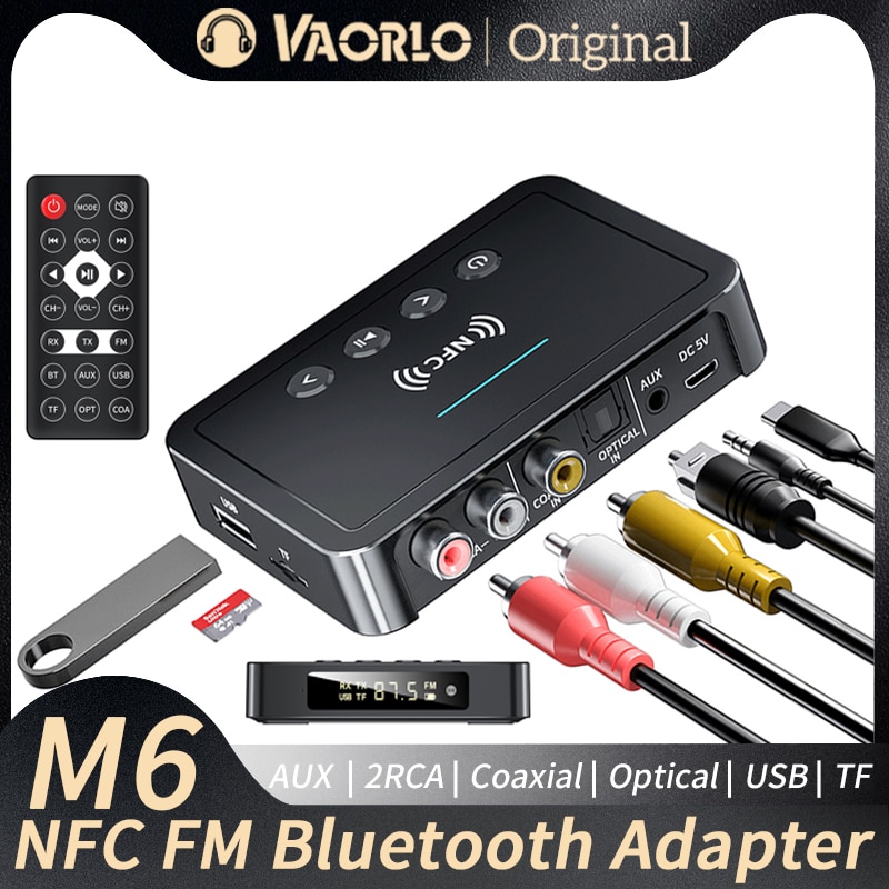 NFC Bluetooth 5.0 Đầu chuyển âm thanh 3.5mm AUX RCA Spdif FM không dây Receiver Hỗ trợ máy phát TF U-Disk chơi nhạc điều khiển từ xa Adapter
