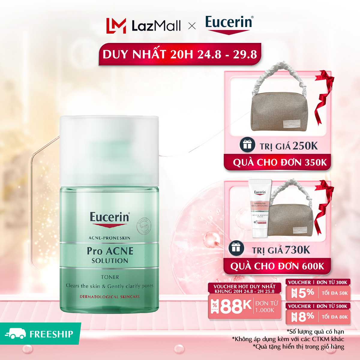 Nước cân bằng cho da mụn Eucerin Pro Acne Toner 100ml