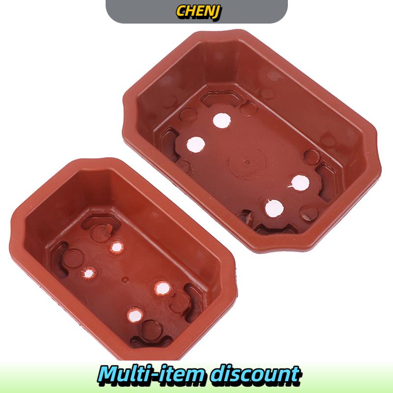 CHENJ กระถางบอนไซพลาสติกวินเทจกระถางปลูกบอนไซทรงสี่เหลี่ยมคลาสสิกกระถางต้นกระบองเพชรกระถางดอกไม้ทำสวน1ชิ้น ราคา 14 บาท*ส่งฟรี