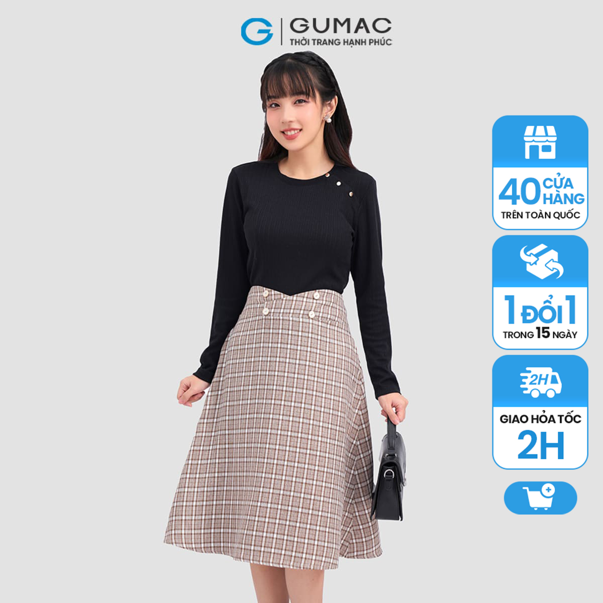 Váy a xòe lưng kiểu vc12043 thời trang gumac