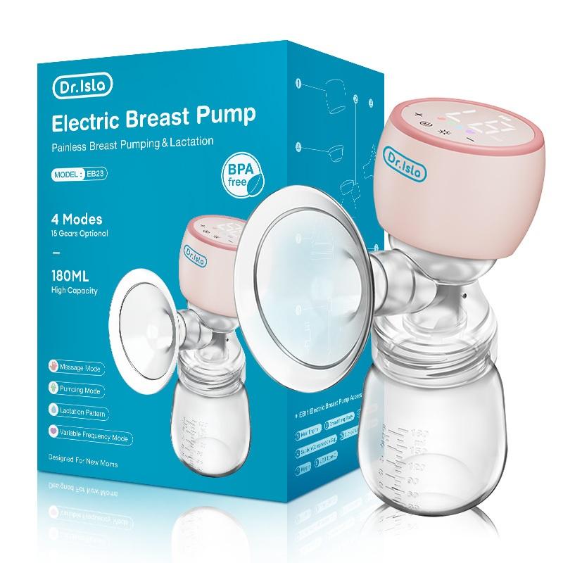 Dr.isla EB23 Pompa ASI Elektrik Portable 4 Modes & 15 Gears 1500mAh Lampu malam Tanpa Kabel otomatis Portabel pompa asi Hisap Kuat breast pump No noise Alat pumping asi elektrik/pampingan asi elektrik/pompa asi elektrik otomatis