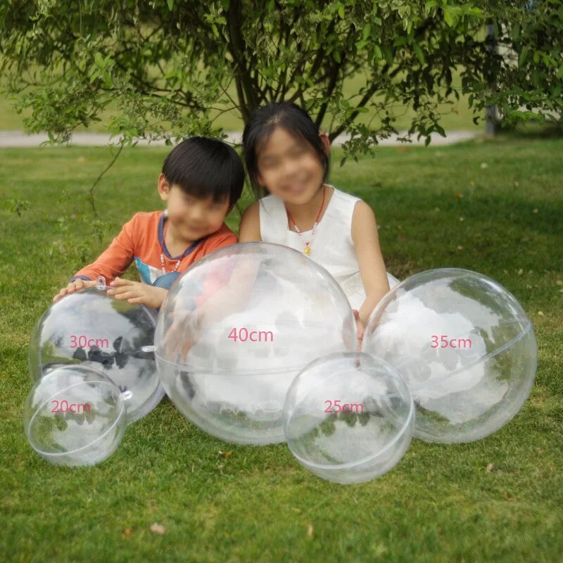 20 PCS DIY Clear Plastic Fillable Ornament Christmas Balls with Removable  Silver Metal Cap for Christmas