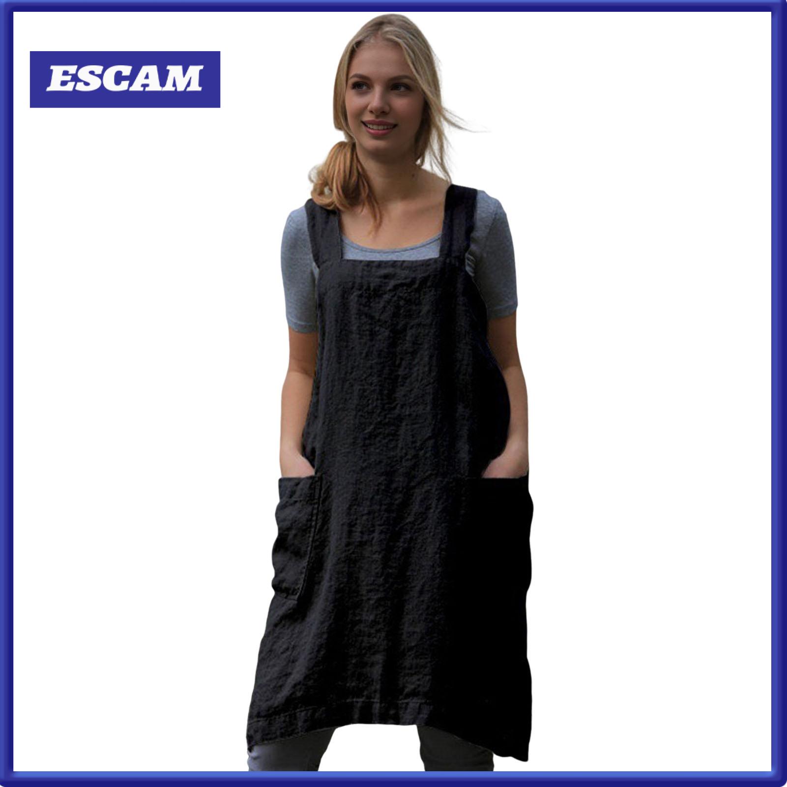 Norman Malthus Lightweight Fabric Dress Casual Loose Cut Dress Women’s Bib Apron with X-back Strap Wide Shoulder Bands Large Front Pocket – Durable Kitchen Cooking Cleaning Dress for Home and Restaurant Use ราคา 321 บาท*ส่งฟรี