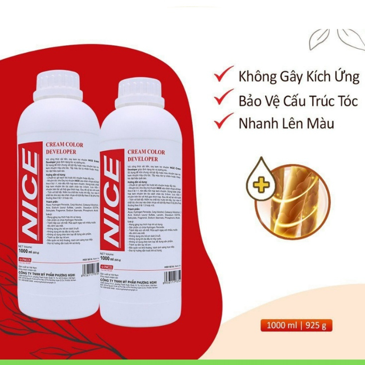 Oxy trợ nhuộm tóc không rát da dầu hương dừa NICE chính hãng 1000ml