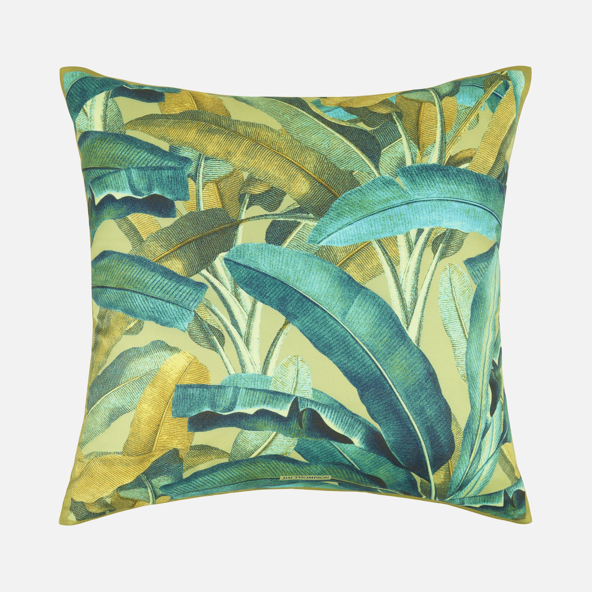 Banana Leaves Silk Printed Cushion Cover 18" - Green ราคา 1,200 บาท*ส่งฟรี
