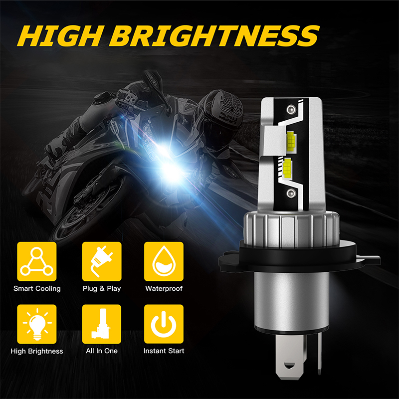 Novsight Lampu LED Motorcycle Car Headlight N57 H4 White LED 25W 5000LM Car Auto Headlamp Light Bulbs Harga 109,000 rupiah*Gratis Ongkir