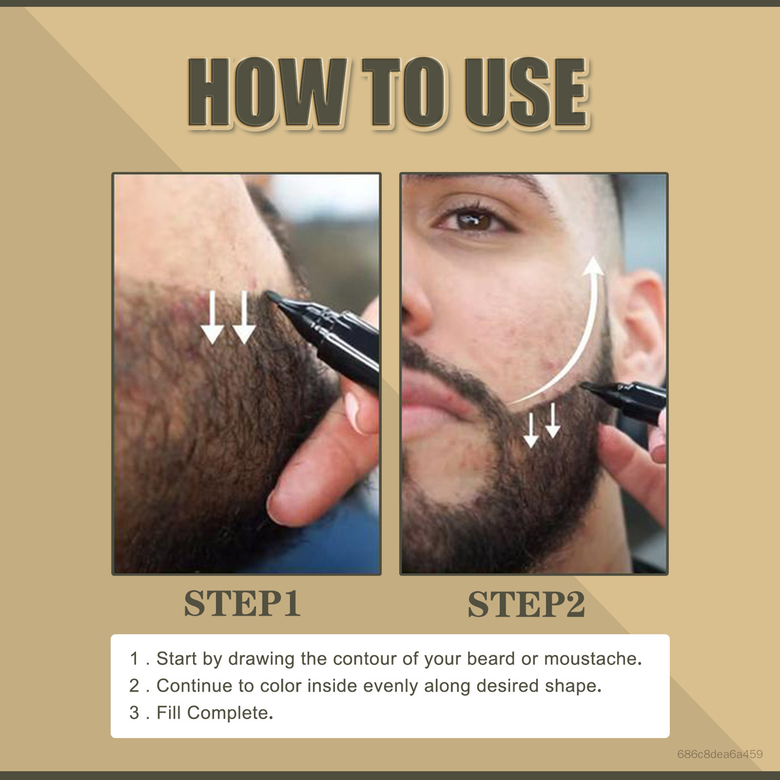 Bút đầy râu nam với bàn chải Mustache Sửa chữa bộ râu tạo hình cho quà tặng sinh nhật Quà tặng năm mới DBS-VN