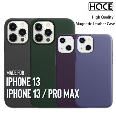 HOCE Magnetic High Quality Leather Case For iPhone 12 12 Pro 12 13 Mini 12 Pro Max MagSafe Magnet Leather With Apple Logo Cover For iPhone 12 13 Pro Max Phone Back Cover