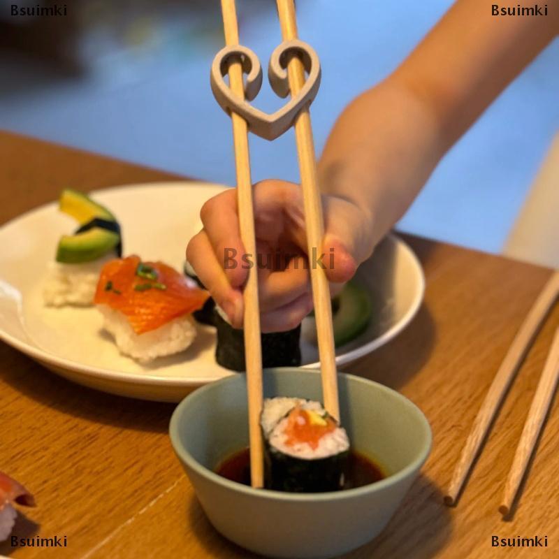 [COD] Bsuimki Đũa tái sử dụng hình trái tim giúp đỡ người lớn trẻ em chống trượt đũa bản lề kết nối cầm tay thực hành đũa hỗ trợ