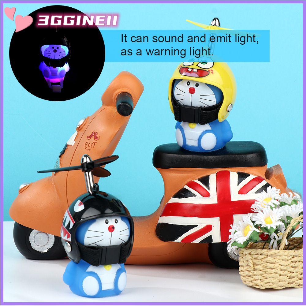 3GGINEII Phụ kiện xe hơi Xe máy Bè tre Đèn vàng nhỏ Đôrêmon Mũ bảo hiểm Light Vịt vàng nhỏ Duck Light
