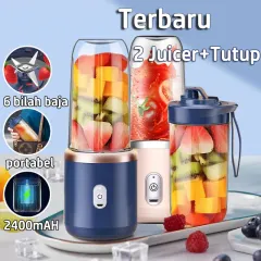 Blender Portable Mini Juice Blender 6 Pisau Juicer Portable Usb Pembuat Jus Elektrik Rechargeable Mini Mixer Ice Crusher
