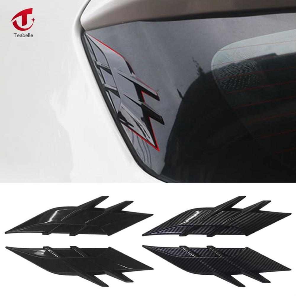Teabelle 2 cái phía sau xe quý Bảng điều khiển louver đề can cửa sổ bên lỗ thông hơi dán 3D ABS bao gồm phụ kiện ngoại thất xe hơi