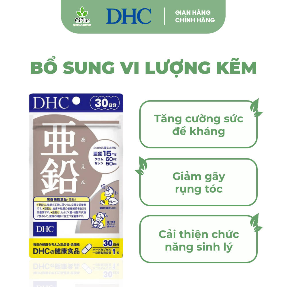 Viên Uống DHC Nhật Bản Bổ Sung Kẽm Zinc 30 Days Supply Gói 30 Ngày (30 Viên/Gói)