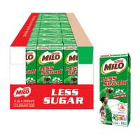 Milo Less Sugar Chocolate Malt Milk UHT Packet Drink 200ML X 24- Case