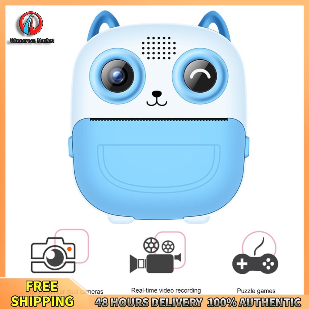 Winnereco กล้องดิจิตอลสีสันสดใสพร้อมพิมพ์ความร้อนและภาพ HD 6 in 1 ขนาดกะทัดรัดสำหรับเด็กและมือใหม่ ราคา 720 บาท*ส่งฟรี