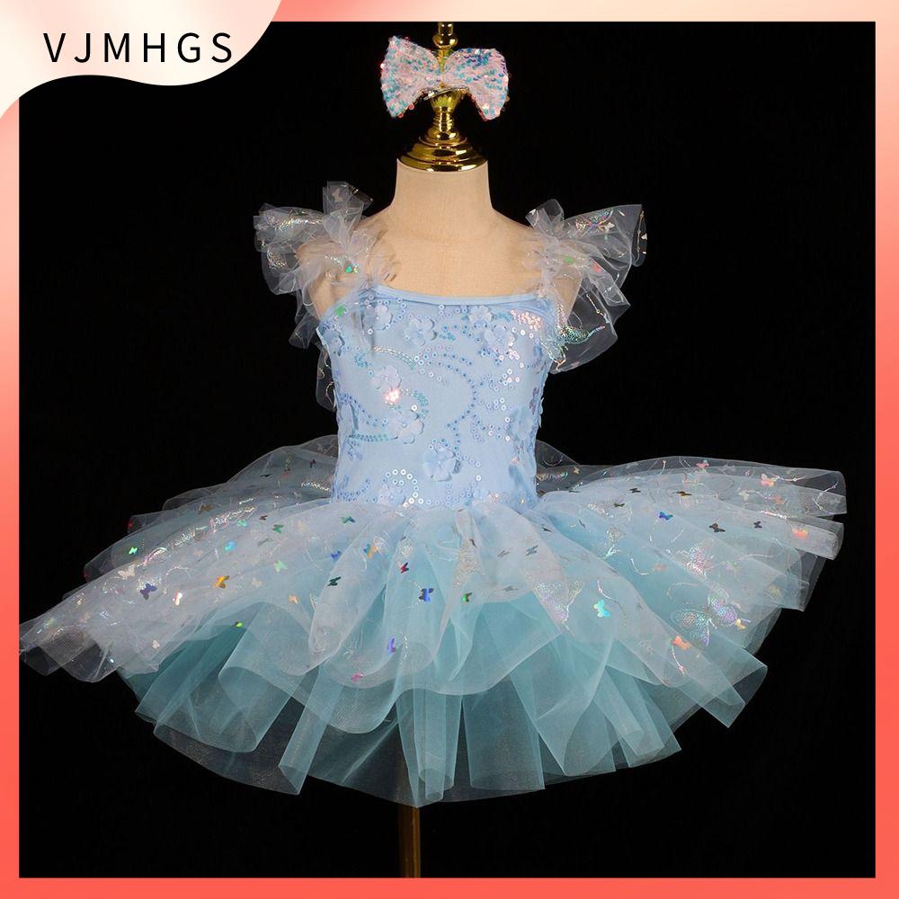 VJMHGS Hoa Váy ballet cho trẻ em Đầm sequin Hiện đại Quần áo biểu diễn Thời trang Váy tiệc Váy công chúa Bé gái