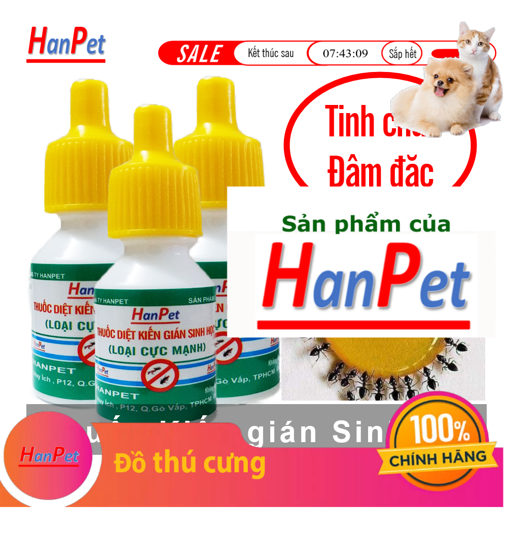 Hanpet - Dung dịch Diệt kiến dạng dung dịch diệt kiến gián tận gốc / kiến lọ / kiến sinh học / diệt gián kiến / gián / diệt côn trùng / kiến đỏ