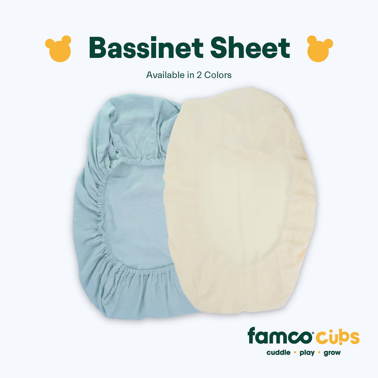 Famco Cubs Bamboo Cotton Bassinet Sheet - Soft & Breathable