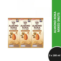 GLICO Almond Koka Milk 3x180ML - Original / Chocalate / Unsweetened / Mixed 3 Nuts High Vitamin E For Your 100% Daily