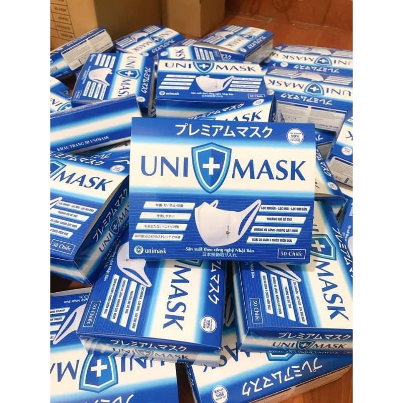 Khẩu Trang 3D Mask UNIMASK 3D UNIMASK hộp 50c
