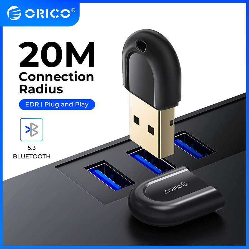 ORICO USB Bluetooth Dongle 5.3 Adapter âm nhạc Thiết bị thu nhận âm thanh hỗ trợ máy phát Windows 10 11 cho PC Loa máy tính xách tay