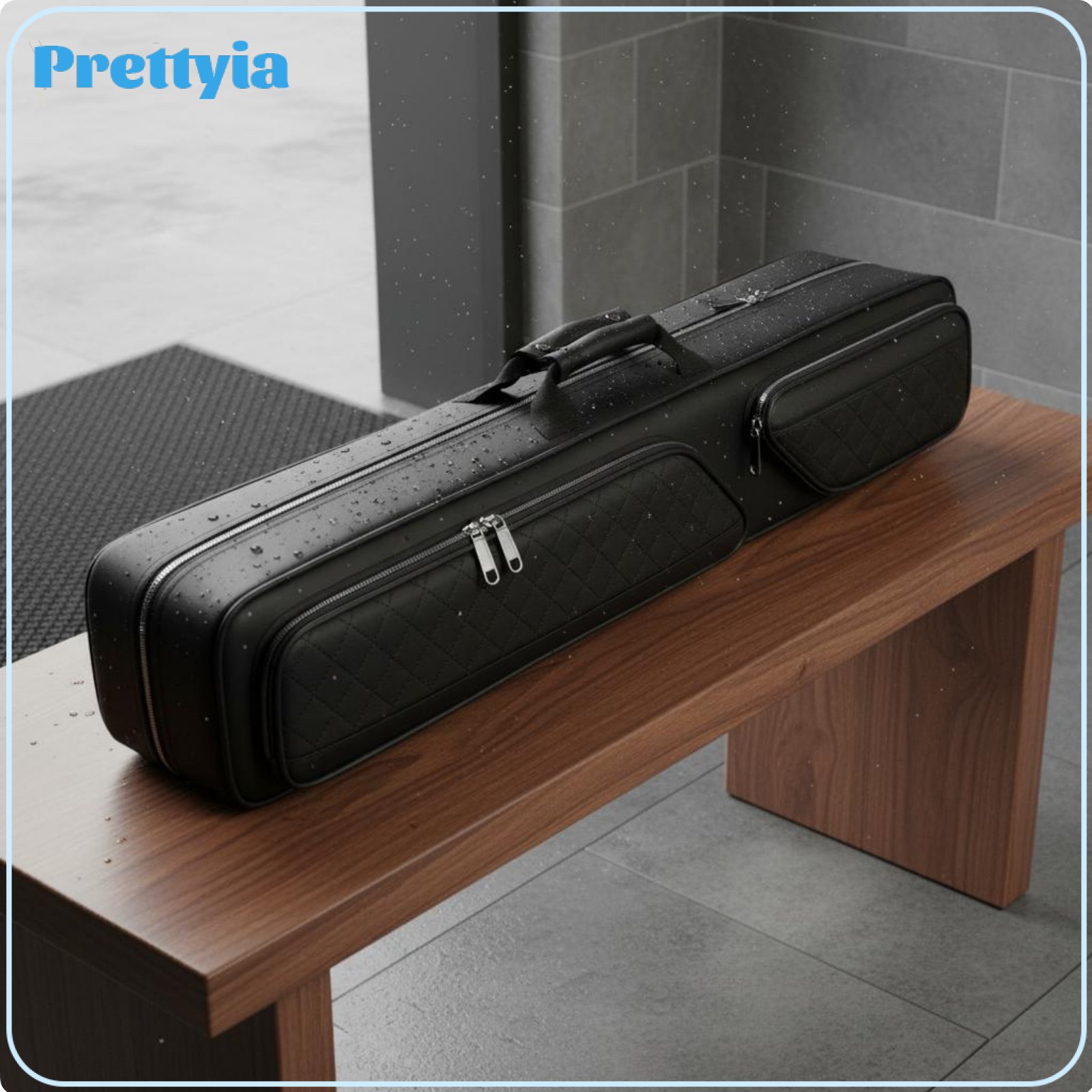 Prettyia Waterproof 7-Slot Pool Cue Case Large Capacity Billiard Stick Carrying Case Moisture Resistant Leatherette Cue Tube Long-Lasting Exterior for Storage, Tournaments ราคา 2,106 บาท*ส่งฟรี
