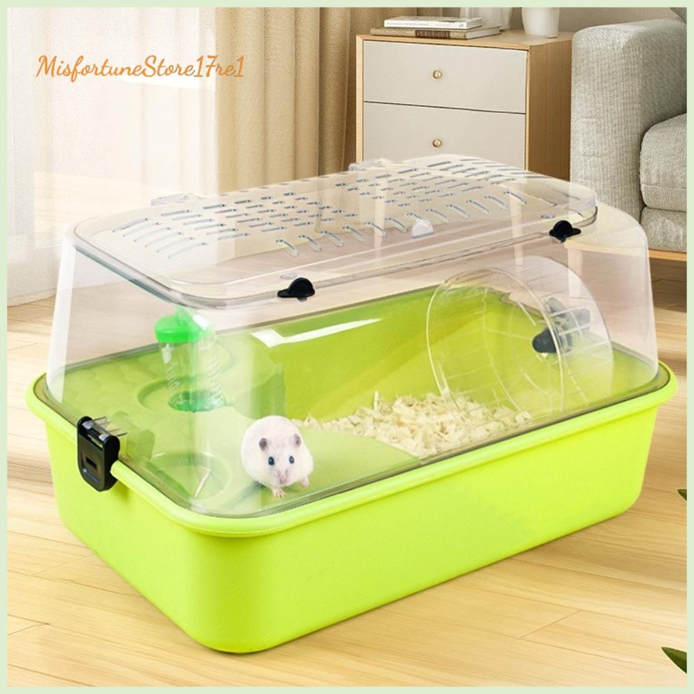 MISFORTUNESTORE17RE1 Lớp kép Cage cho chuột hamster Nắp trong suốt Acrylic Môi trường sống cho hamster Di động Bánh xe chạy Nhà cho thú cưng nhỏ cho chuột và lợn Guinea