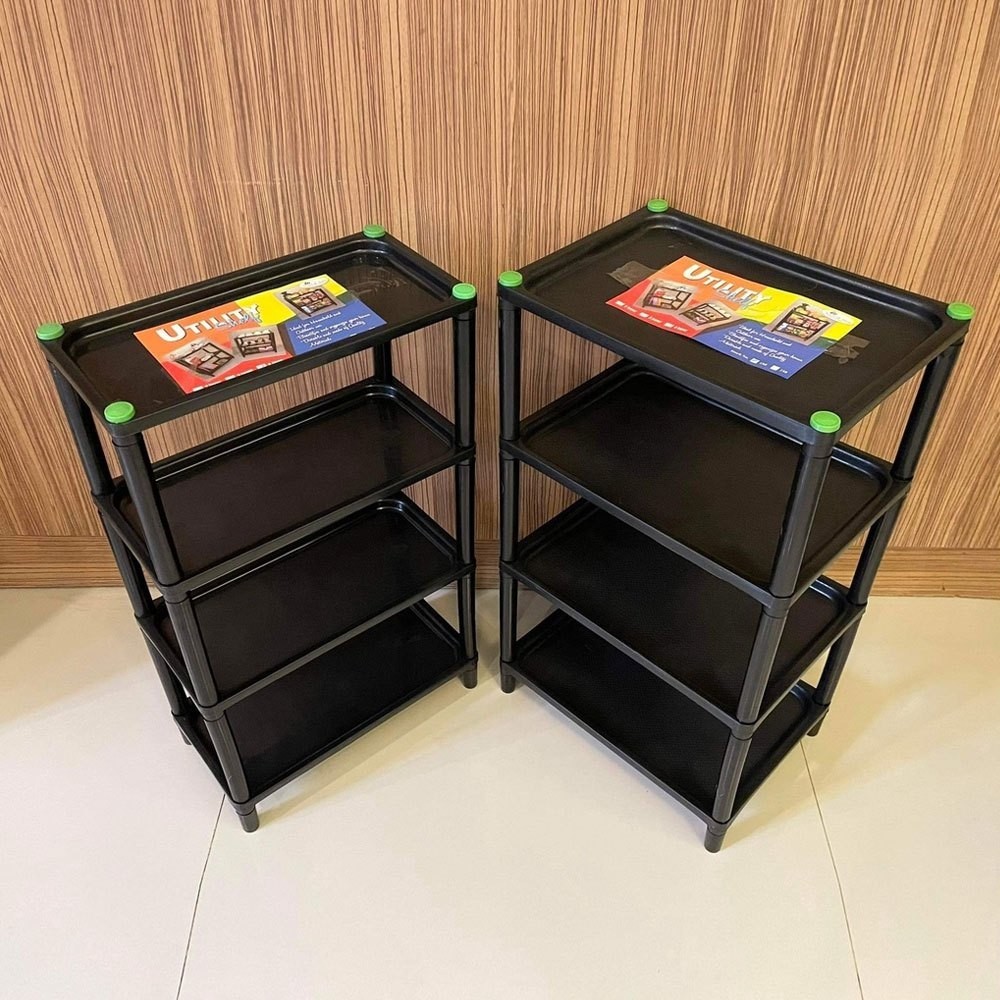 Storage Rack Plastic Stackable 4 layer storage rack organizer rectangular rack detachable storage rack ...