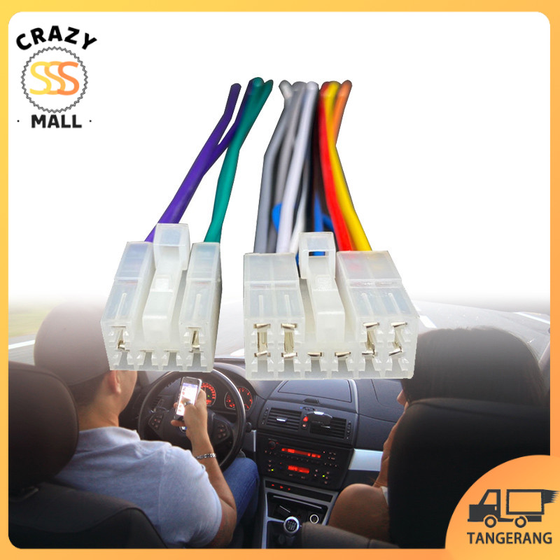 Soket Audio Mobil Toyota Avanza/Xenia/Innova Head Unit Connector Male Female 150mm Harga 22,000 rupiah*Gratis Ongkir