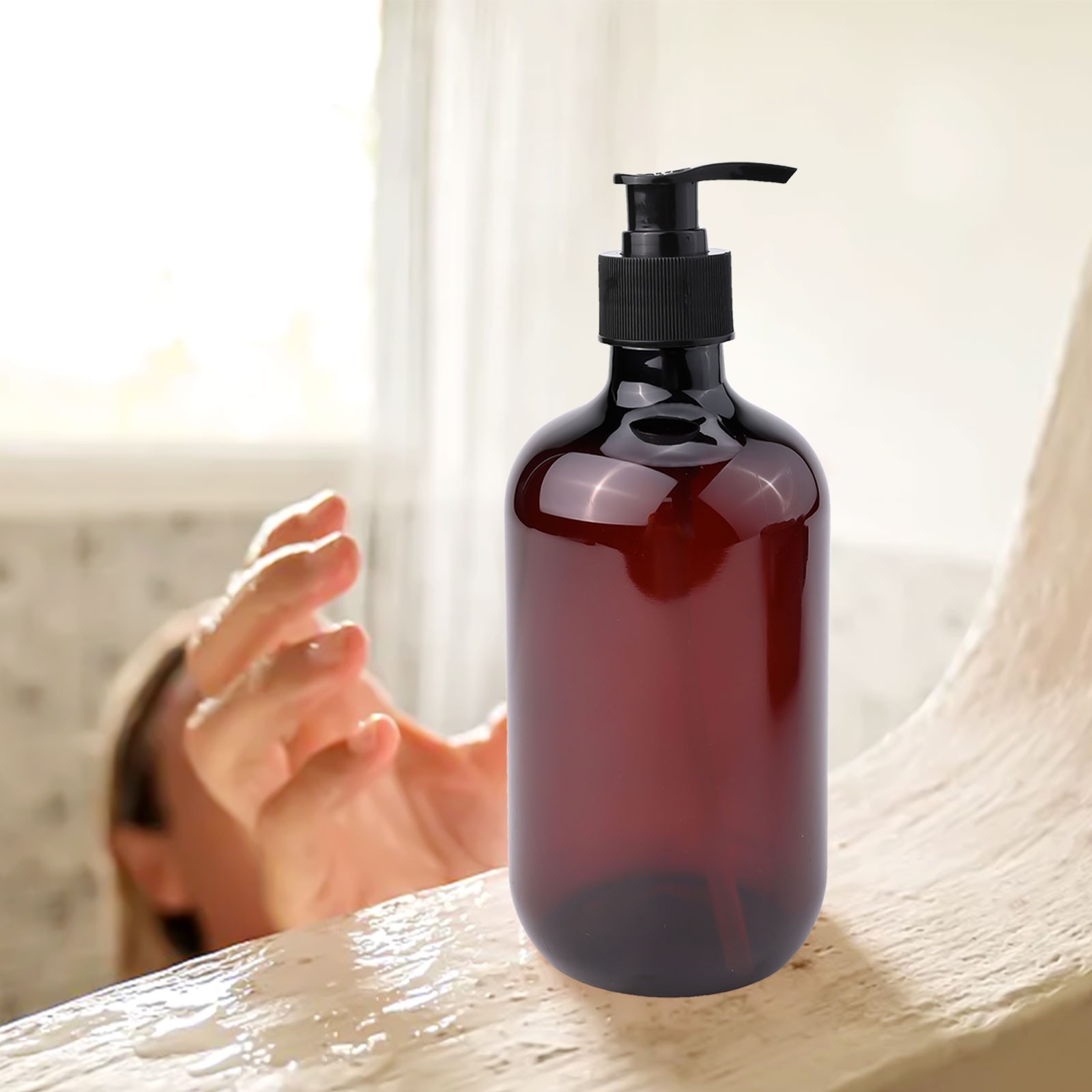 Chai PET Nâu tiện lợi cho dầu gội và gói làm sạch cơ thể 8