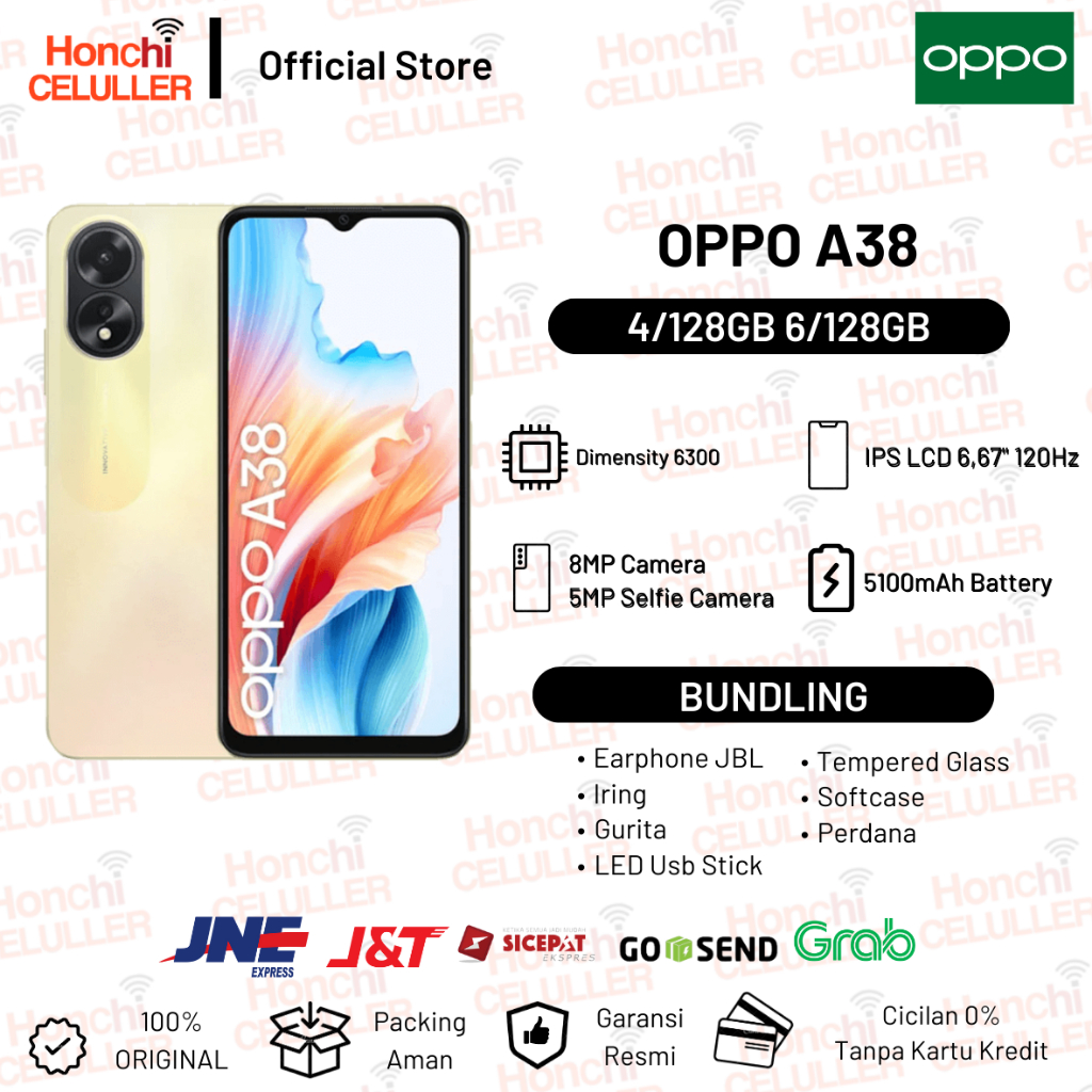 OPPO A38 6/128GB 4/128GB Garansi Resmi Indonesia Harga  1,799,000 Ringgit*Penghantaran Percuma