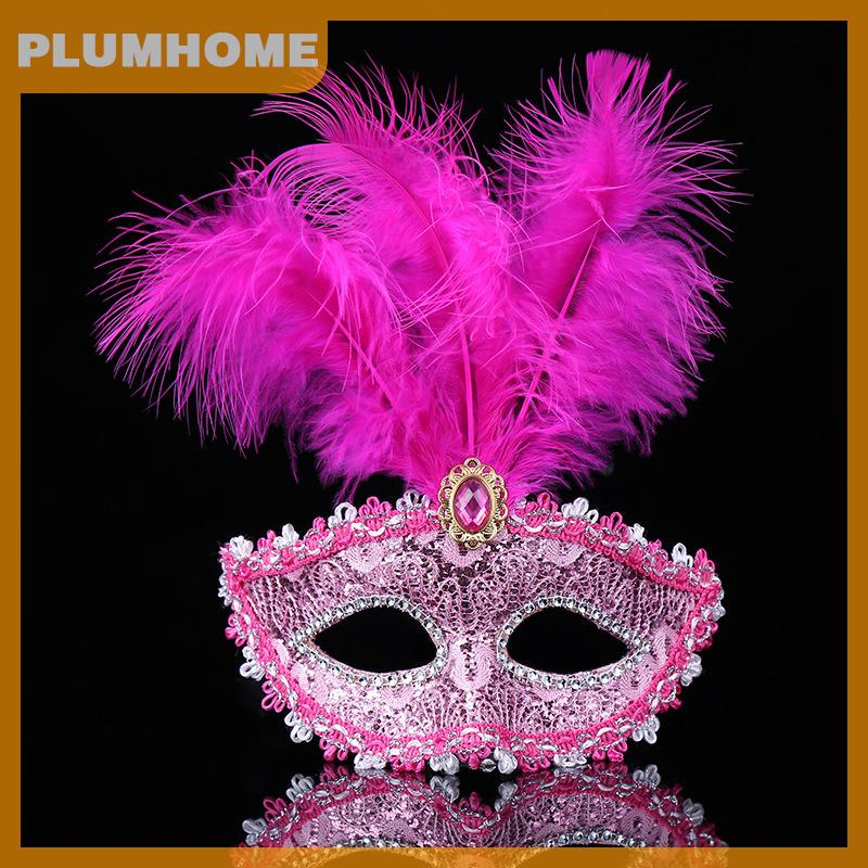 PLUMHOME Đảng mặt nạ phụ nữ Masquerade sang trọng Peacock lông nửa mặt nạ cosplay Trang Phục Mặt nạ cho trẻ em