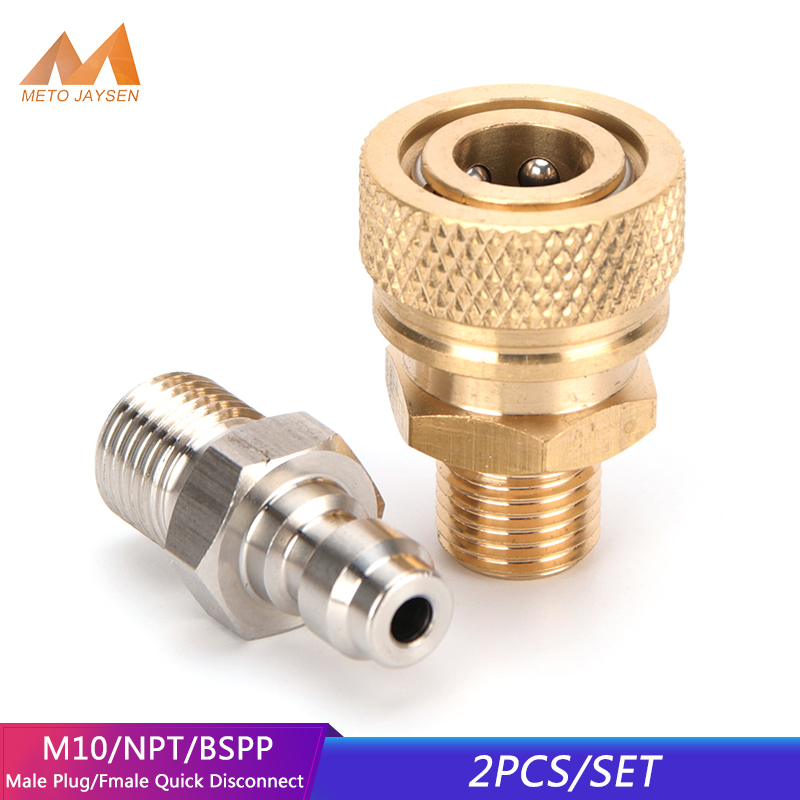 1/8npt m10x1/8bspp nhanh chóng phát hành khớp nối không khí bơm ngắt kết nối nhanh chóng PCP 2 cái/bộ áp lực cao kết nối phụ kiện couplers