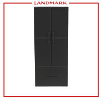 Megabox Boho Series Rattan Wardrobe Cabinet with 2 Drawer 72.40 x 46.36 x 172cm (MG-186-RT) - Dark Brown
