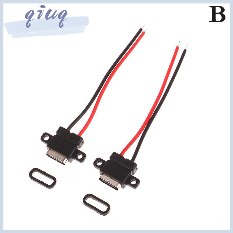 [qiuq] Loại C 2 pin cổng nữ không thấm nước với lỗ vít Giao diện sạc nhanh - 4