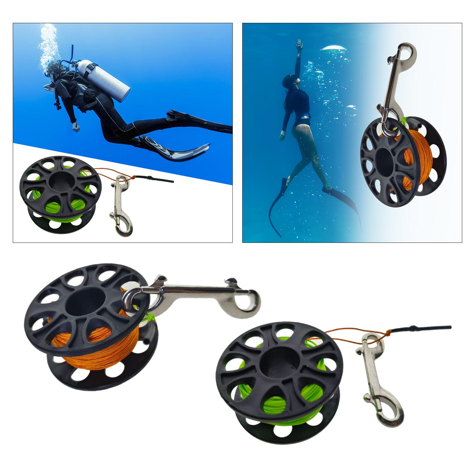 Diving Finger Reel with 30M Nylon Rope High Density Compact for Technical Diving Scuba Diving Snorkeling Cave Dive Accessories