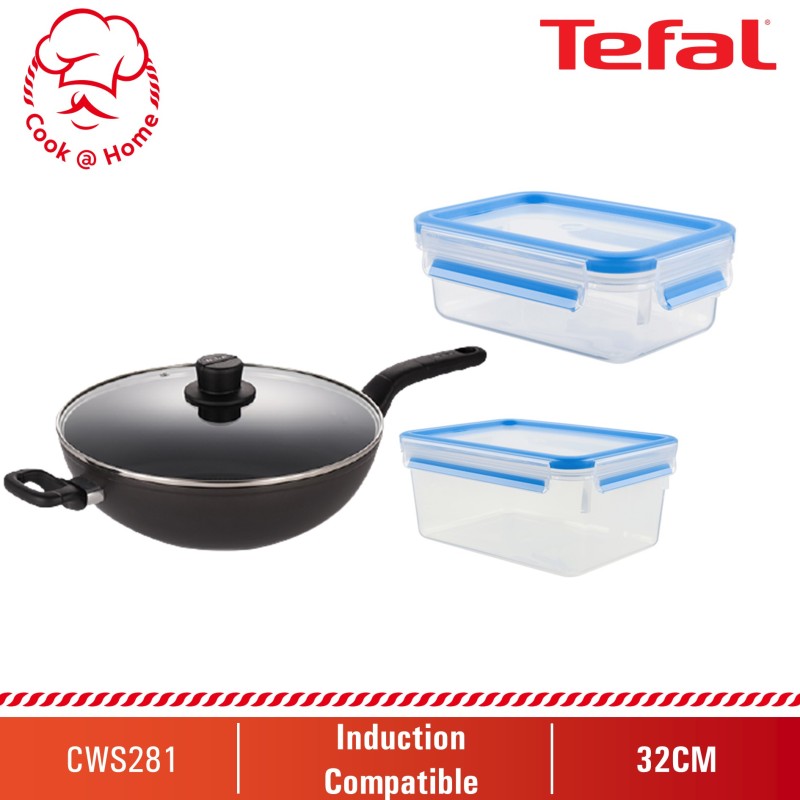 Tefal Intense Cook 32cm WP w/lid & Masterseal 1L & 2.3L (H91494+K30212+K30215) CWS281 Singapore