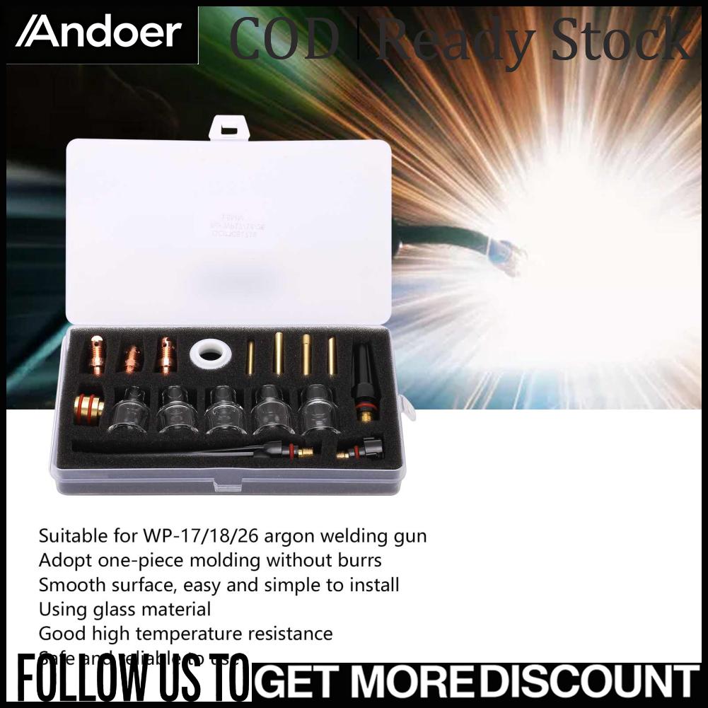 Andoer Hàn Vòi Phun Thủy Tinh Dễ Dàng Thay Thế Bền Đẹp Ổn Định Mỏ Hàn Bộ Phụ Kiện One Piece Moulding Cho WP-17/18/26 Argon súng Giá 682,754 Đồng*Miễn phí vận chuyển
