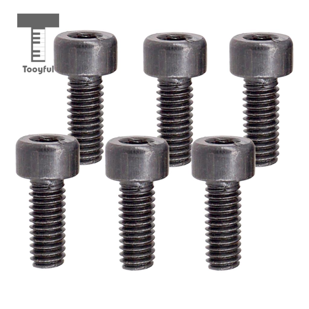 Tooyful 6 Pieces Electric Guitar Locking String Nut Clamp Hexagon screws M4 black