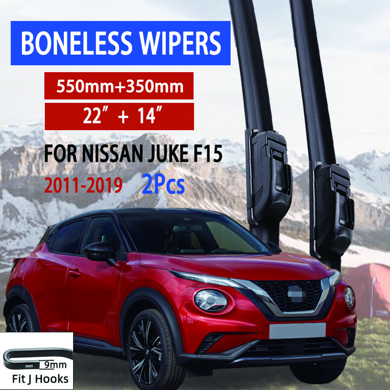For Nissan JUKE F15 2011-2019 Car Wiper U-type Soft Rubber Boneless Wiper HD Quiet Durable Automotive Wiper 22"+14" ราคา 242 บาท*ส่งฟรี