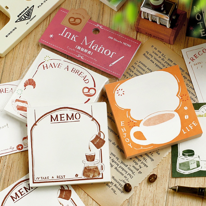 Giấy note - tập 100 tờ giấy ghi chú note for ink manor retro