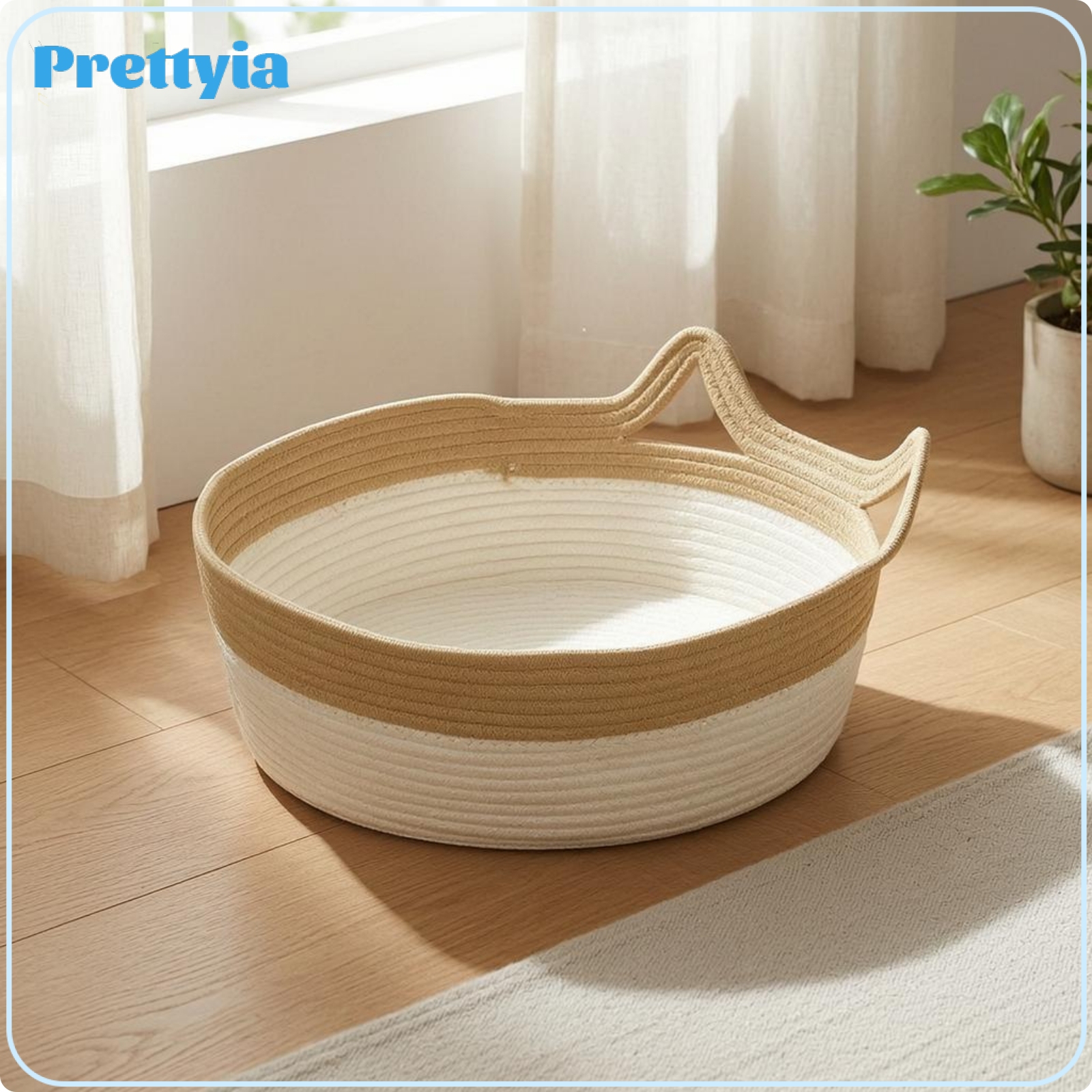 Prettyia Two-Tone Oval Cat Basket Lightweight Pet Furniture Flexible Animal Bedding Handwoven ราคา 10,321 บาท*ส่งฟรี