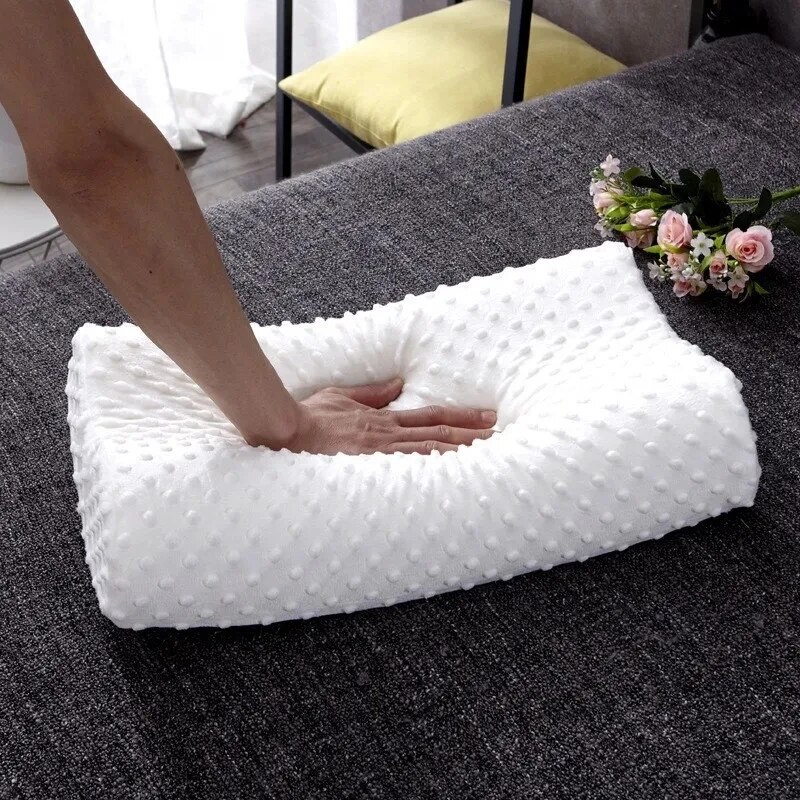 Hot 2023 Gối cao su non mới cho ngủ có thể điều chỉnh người ngủ một bên gối cho cổ đau vai Relief chỉnh hình Gối Gợn sóng bộ đồ giường