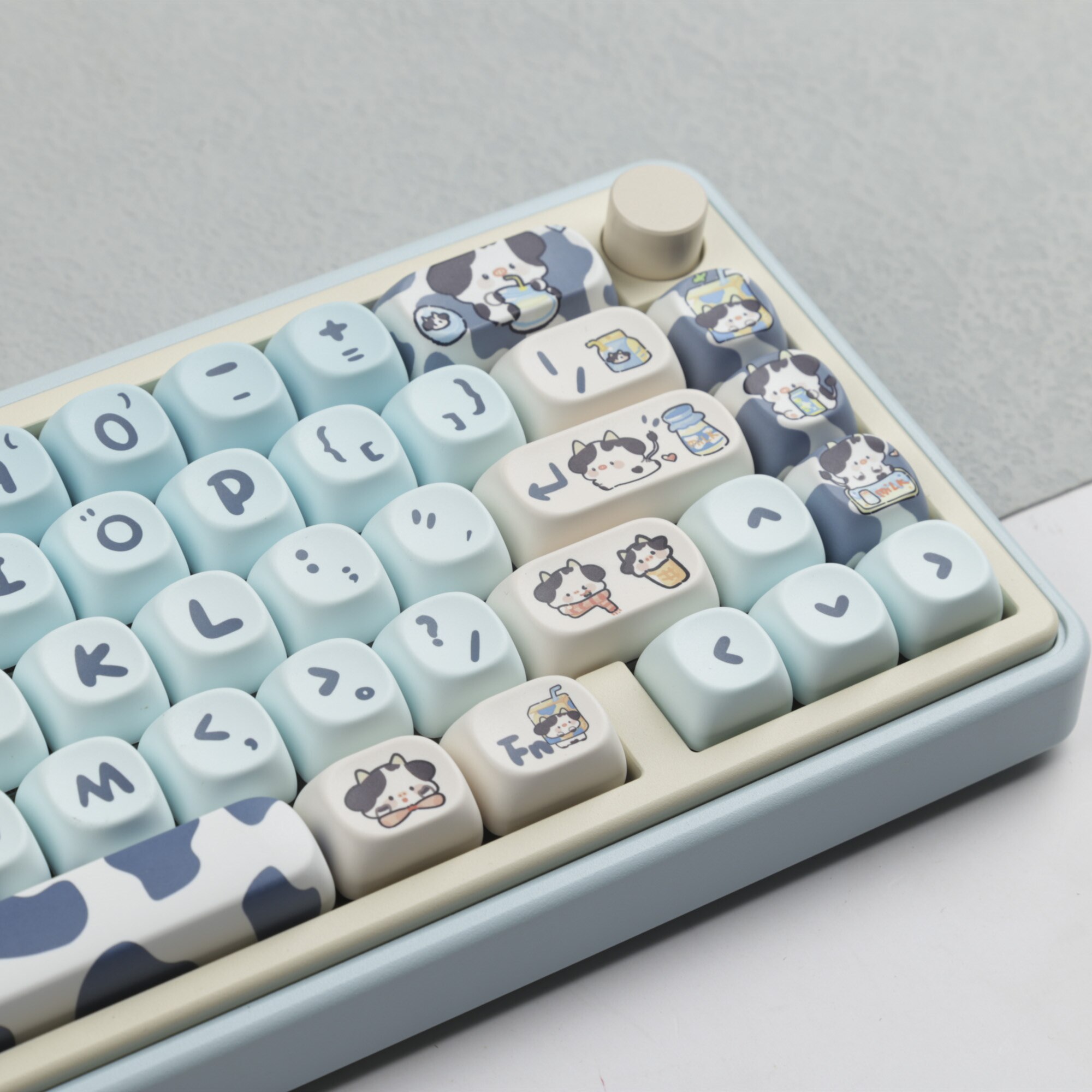 Milk Cow Keycap PBT Dye Sublimation MOA Profile 140Keys Keycap Set for Mechanical Keyboard Customization