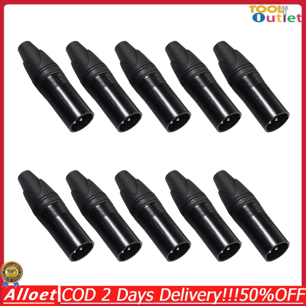 [ToolOutlet]10pcs XLR 3pin ตัวผู้ DIY สายเคเบิลไมโครโฟนตัวเชื่อมต่อตัวเชื่อมต่อปลั๊กไมโครโฟน ราคา 194 บาท*ส่งฟรี