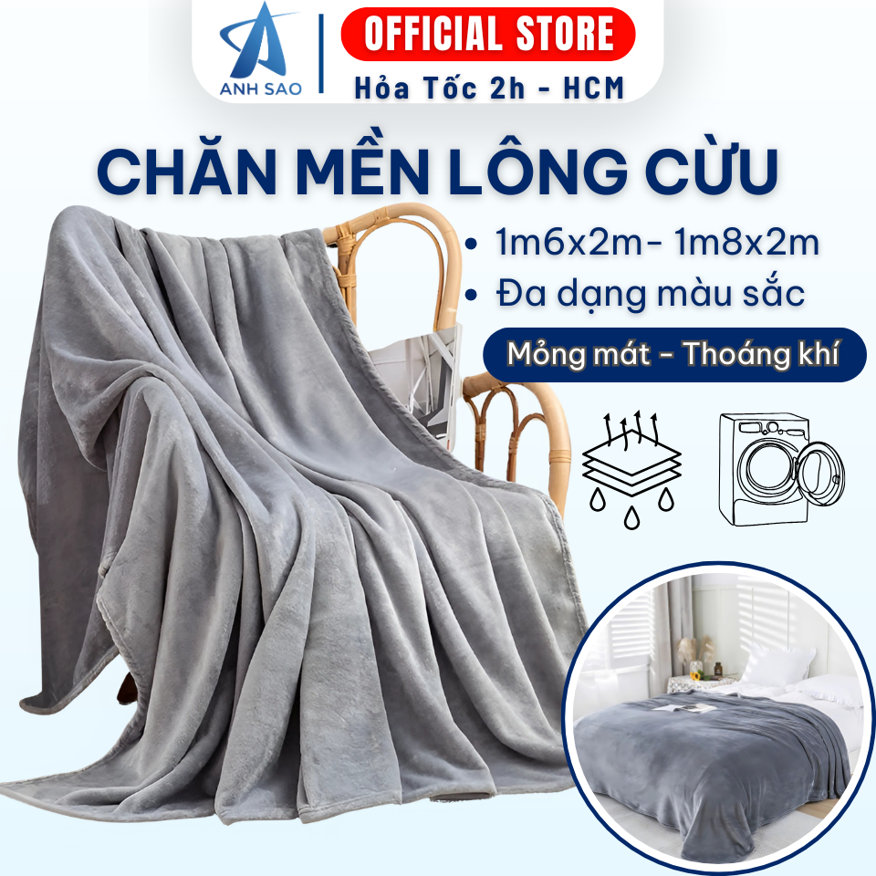 Chăn Mền Lông Cừu Ánh Sao Mềm Mại Thoáng Mát Dùng Mùa Hè Văn Phòng Đi Du Lịch Xe Khách 1m6x2m/1m8x2m
