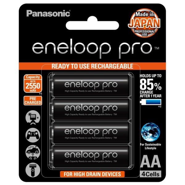 Pin sạc Eneloop Panasonic Pro 2550mAh vỉ 4 viên chính hãng