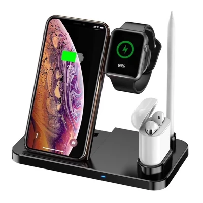 Wireless Charger 4 in 1 Qi-Certified Fast Charging Station Foldable Charging Dock Multifunctional Wireless Charger